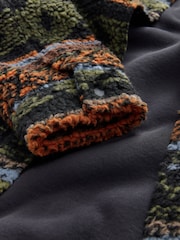 Black/Green Printed Fleece Shacket - Image 11 of 12