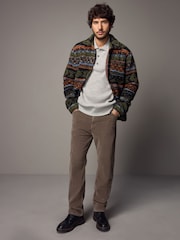Black/Green Printed Fleece Shacket - Image 2 of 12