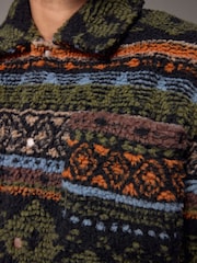 Black/Green Printed Fleece Shacket - Image 6 of 12