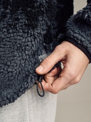 Grey Printed Quarter Zip Neck Fleece - Image 7 of 12