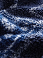 Blue/Navy Printed Fleece Shacket - Image 10 of 10