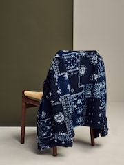 Blue/Navy Printed Fleece Shacket - Image 6 of 10