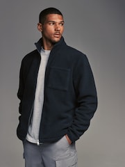 Navy Blue Zip Through Quarter Fleece - Image 1 of 7