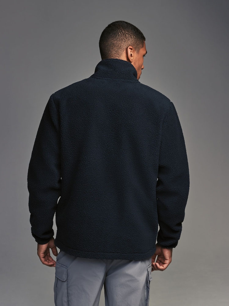 Navy Blue Zip Through Quarter Fleece - Image 2 of 7