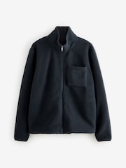 Navy Blue Zip Through Quarter Fleece - Image 5 of 7