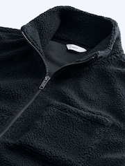 Navy Blue Zip Through Quarter Fleece - Image 6 of 7