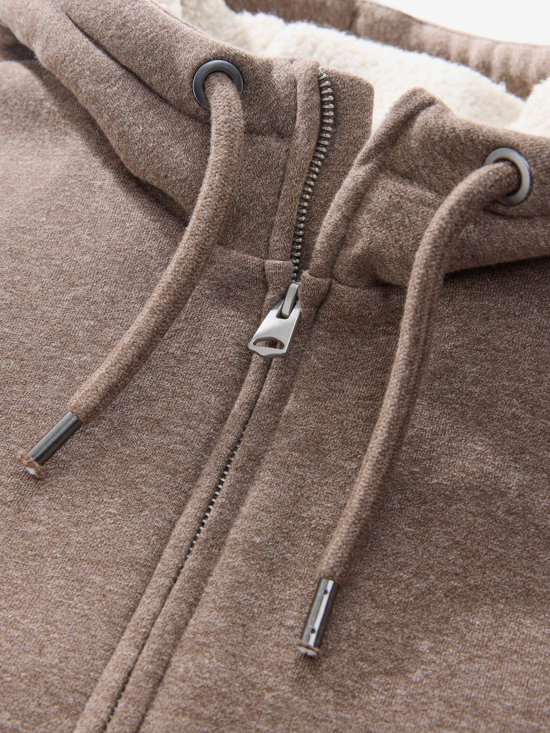 Buy Neutral Borg Fleece Lined Zip Up Hoodie from Next Canada