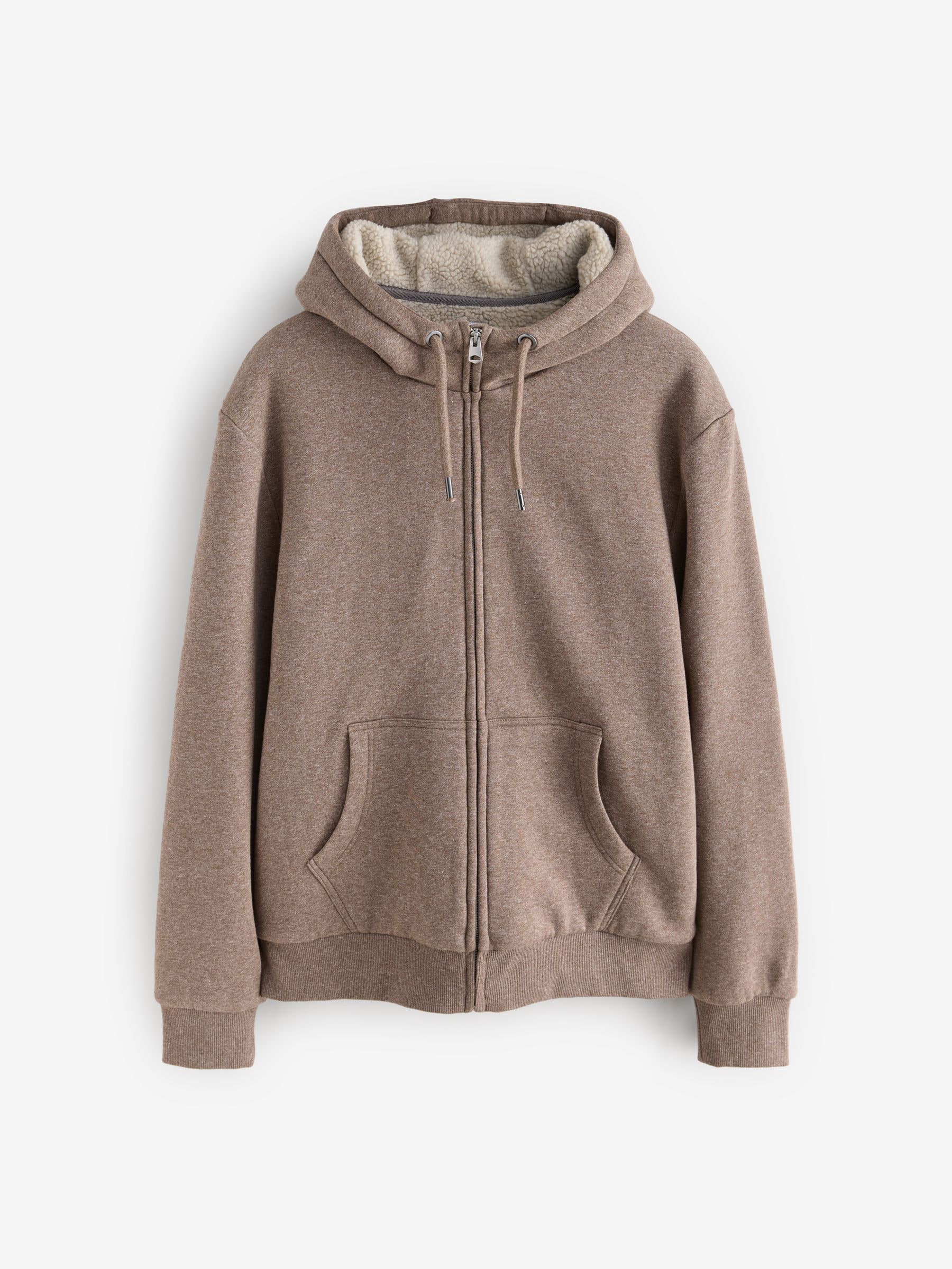 Buy Neutral Borg Fleece Lined Zip Up Hoodie from Next Canada