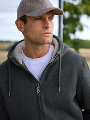 Slate Grey Borg Fleece Lined Zip Up Hoodie - Image 1 of 12