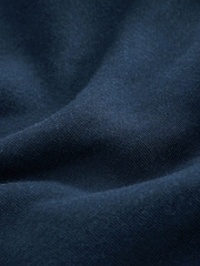 Navy Blue Borg Fleece Lined Zip Up Hoodie - Image 10 of 10