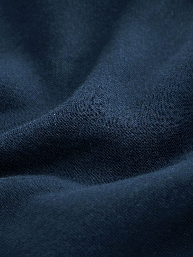 Navy Blue Borg Fleece Lined Zip Up Hoodie - Image 10 of 10
