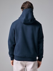 Navy Blue Borg Fleece Lined Zip Up Hoodie - Image 5 of 10