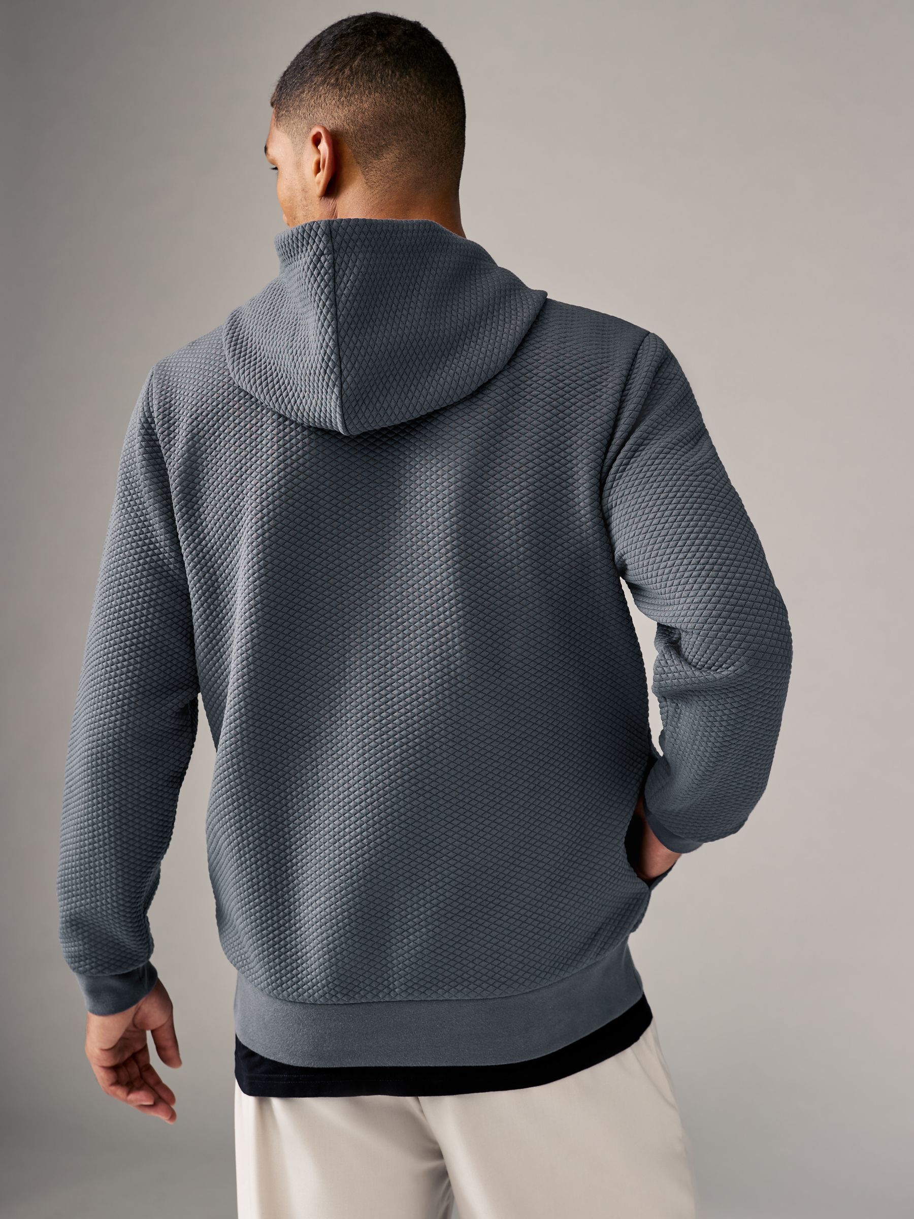 Buy Slate Grey Textured Overhead Hoodie from Next USA