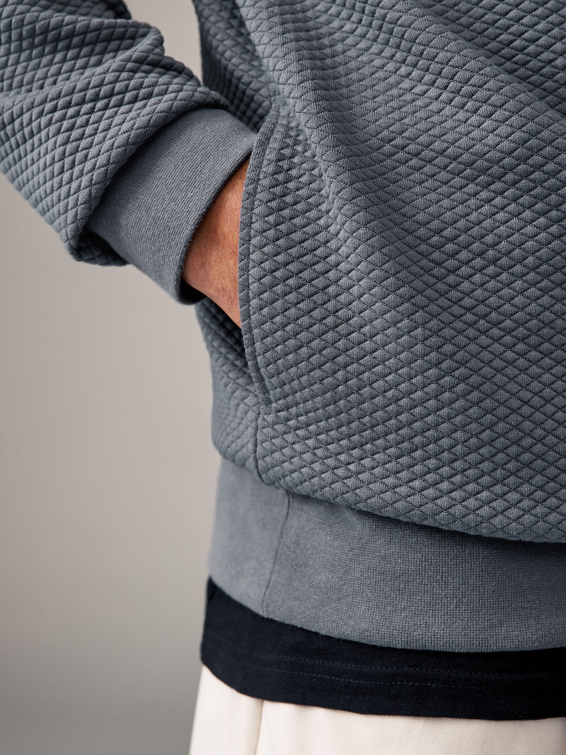 Buy Slate Grey Textured Overhead Hoodie from Next USA