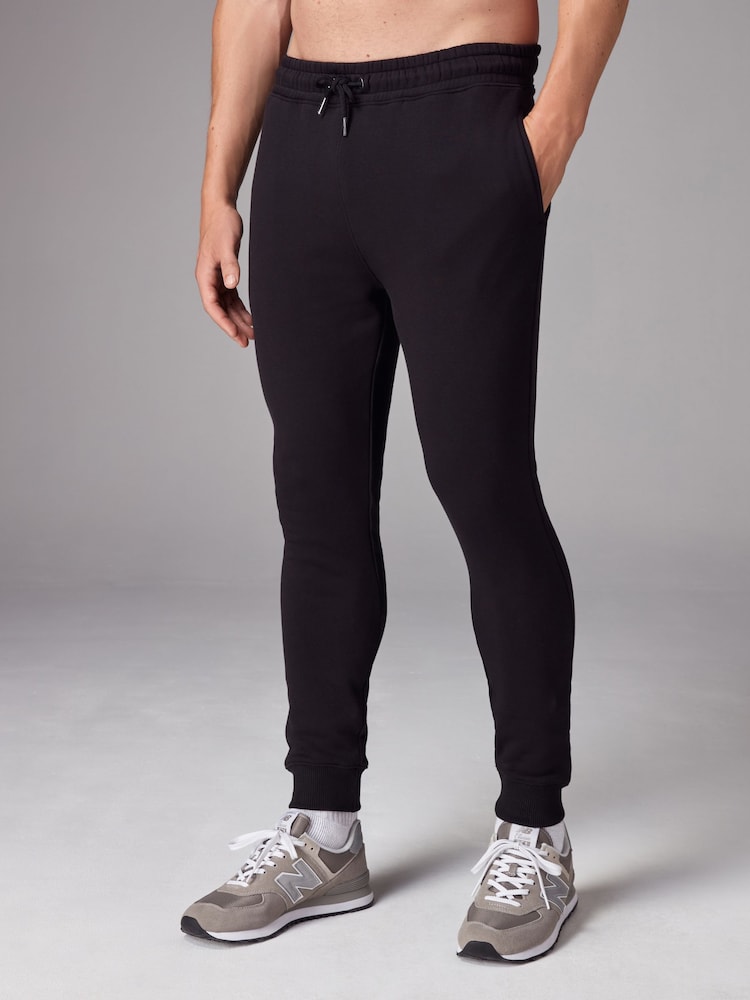 Black Skinny Fit Cotton Rich Jersey Joggers - Image 1 of 9