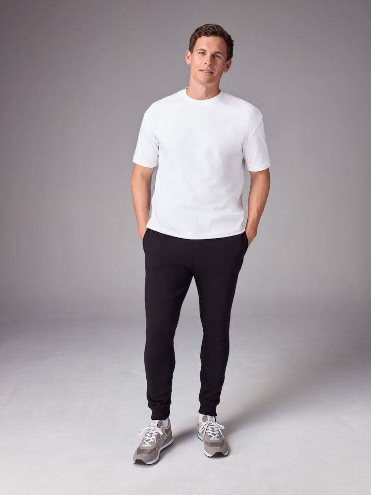 Black Skinny Fit Cotton Rich Jersey Joggers - Image 2 of 9