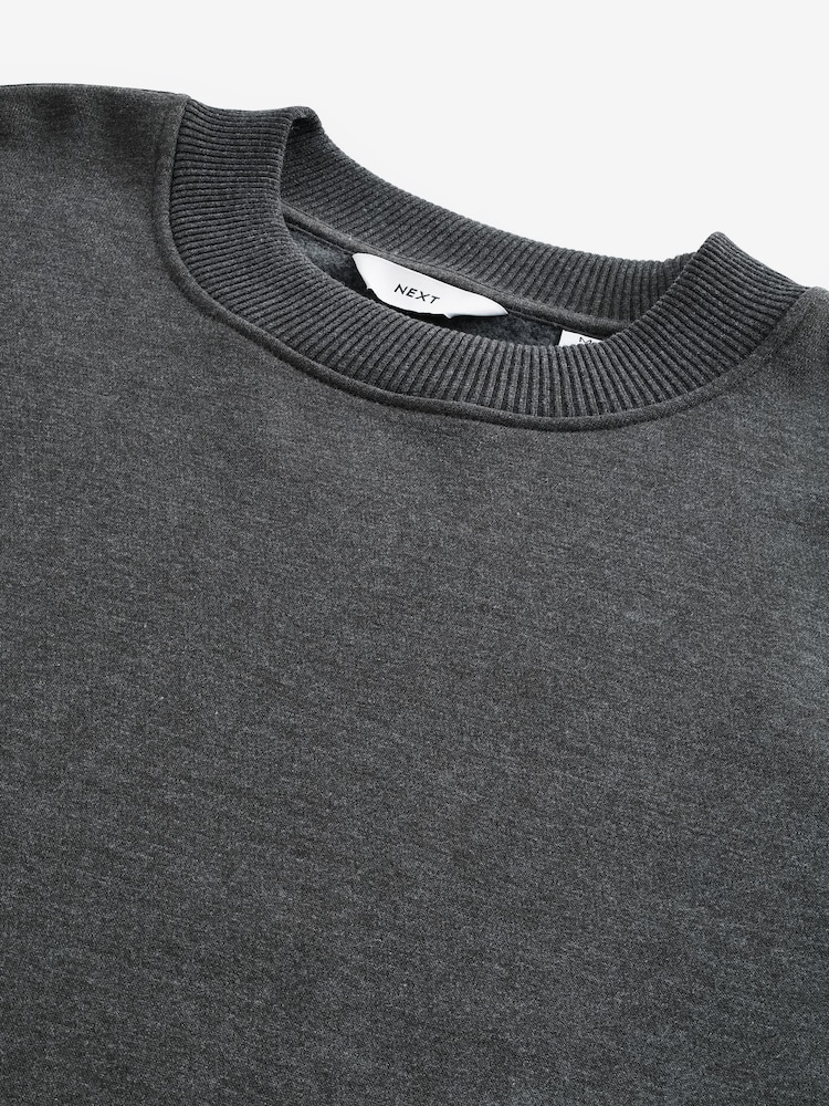 Charcoal Grey Rich Jersey Crew Sweatshirt - Image 7 of 8