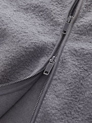 Grey Zip Through Regular Fit Borg Fleece Shacket - Image 7 of 8