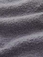 Grey Zip Through Regular Fit Borg Fleece Shacket - Image 8 of 8