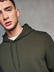 Green Hooded Textured Overhead Hoodie - Image 1 of 1
