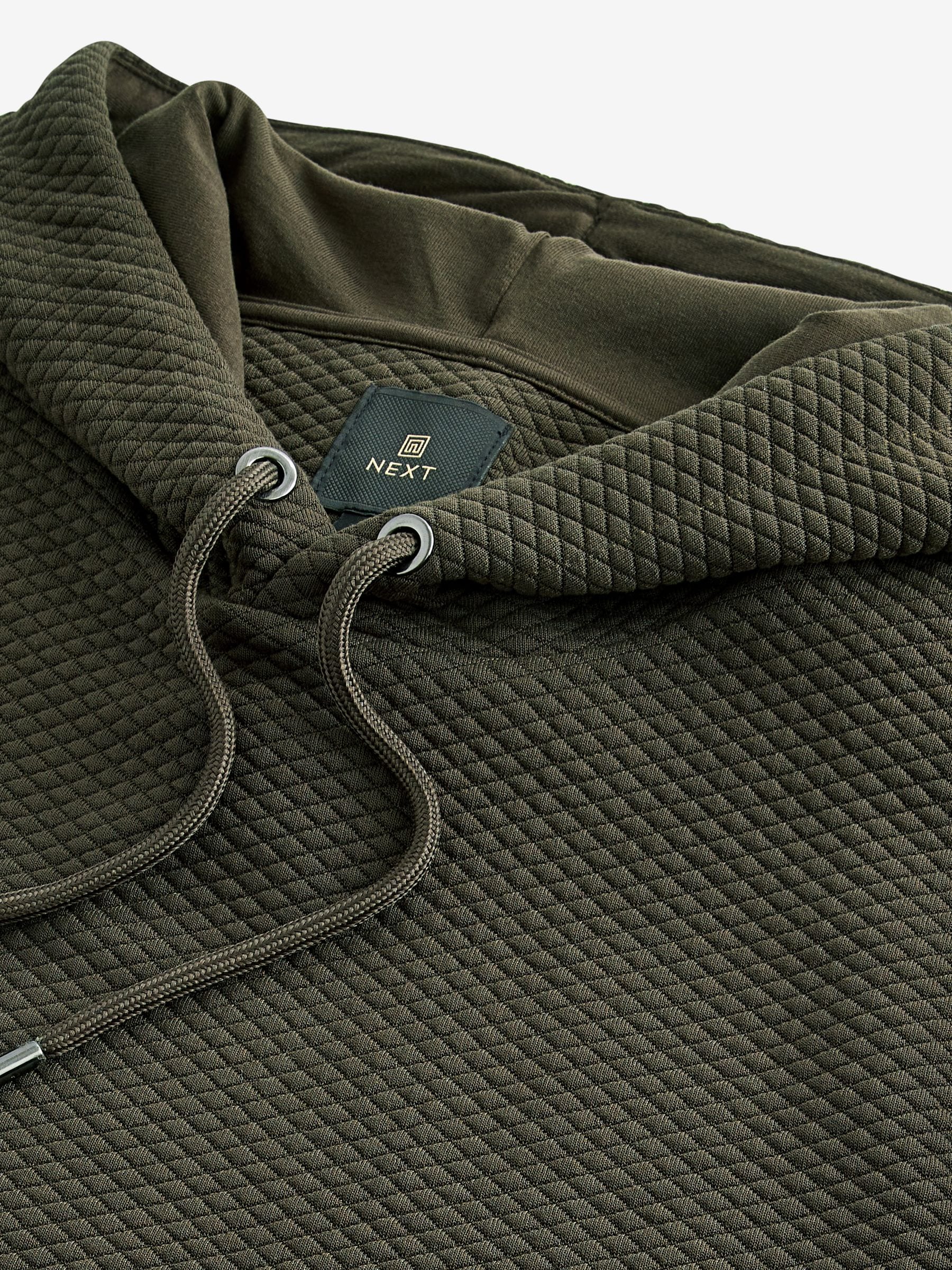 Buy Green Hooded Textured Overhead Hoodie from Next Luxembourg