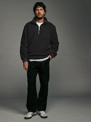 Black Zip Neck Quarter Fleece - Image 2 of 7