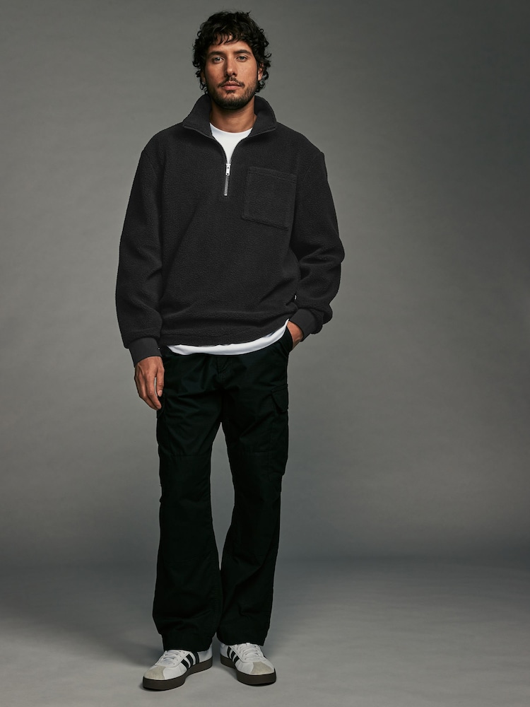 Black Zip Neck Quarter Fleece - Image 2 of 7
