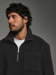 Black Zip Neck Quarter Fleece - Image 4 of 7
