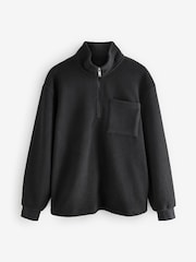 Black Zip Neck Quarter Fleece - Image 5 of 7