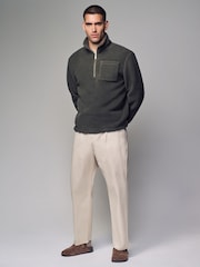 Green Zip Neck Quarter Fleece - Image 2 of 8