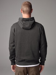 Charcoal Grey Regular Fit Cotton Rich Jersey Fabric Hoodie - Image 3 of 8