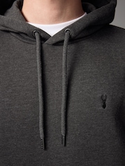 Charcoal Grey Regular Fit Cotton Rich Jersey Fabric Hoodie - Image 4 of 8