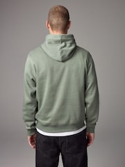 Green Regular Fit Cotton Rich Jersey Fabric Hoodie - Image 2 of 9