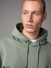 Green Regular Fit Cotton Rich Jersey Fabric Hoodie - Image 3 of 9
