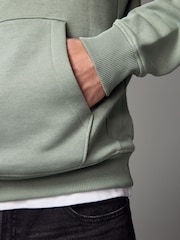 Green Regular Fit Cotton Rich Jersey Fabric Hoodie - Image 5 of 9