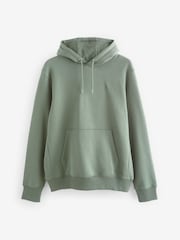Green Regular Fit Cotton Rich Jersey Fabric Hoodie - Image 6 of 9