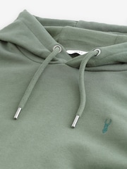 Green Regular Fit Cotton Rich Jersey Fabric Hoodie - Image 8 of 9