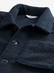 Navy Blue Regular Fit Regular Fit Borg Fleece Shacket - Image 6 of 7