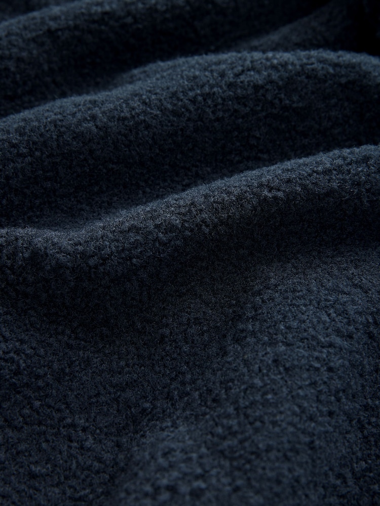 Navy Blue Regular Fit Regular Fit Borg Fleece Shacket - Image 7 of 7