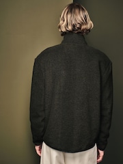Grün - Sweatshirt mit Reißverschluss aus Wollmischung - Bild 4 von 7