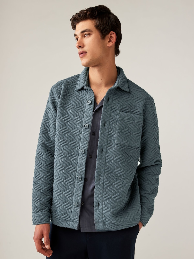 Slate Grey Premium Textured Shacket - Image 2 of 10
