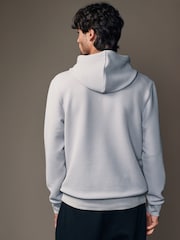 Grey Textured Overhead Hoodie - Image 4 of 8