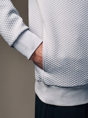 Grey Textured Overhead Hoodie - Image 5 of 8