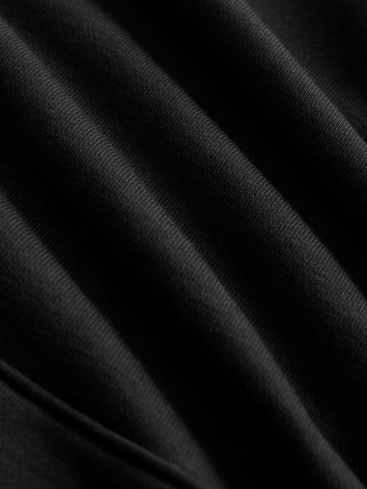 Svart - Vanlig passform Rich Jersey Fabric Huvtröja - Bild 10 av 10