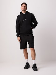 Svart - Vanlig passform Rich Jersey Fabric Huvtröja - Bild 2 av 10