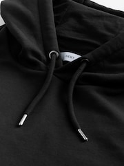 Svart - Vanlig passform Rich Jersey Fabric Huvtröja - Bild 9 av 10