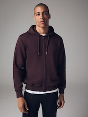 Burgundy Red Cotton-Rich Jersey Zip Up Hoodie - Image 1 of 9
