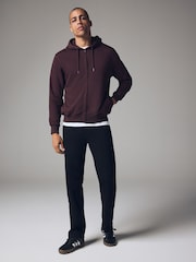 Burgundy Red Cotton-Rich Jersey Zip Up Hoodie - Image 2 of 9