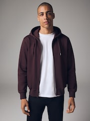 Burgundy Red Cotton-Rich Jersey Zip Up Hoodie - Image 3 of 9
