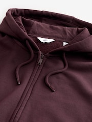 Burgundy Red Cotton-Rich Jersey Zip Up Hoodie - Image 9 of 9